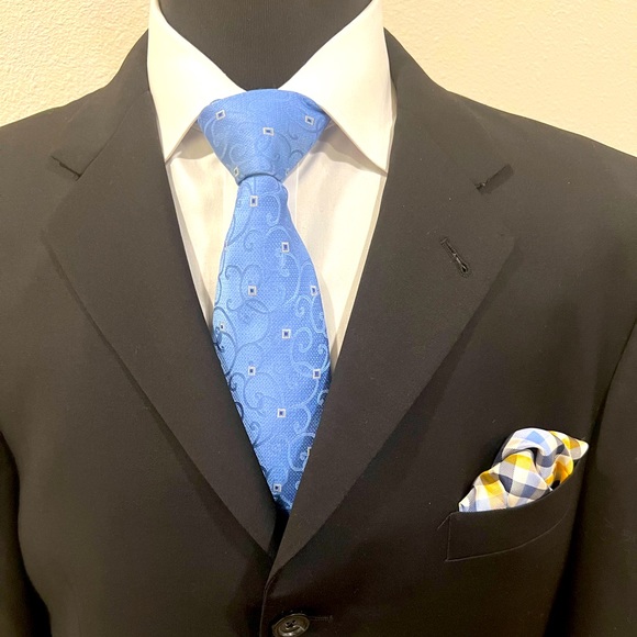 BURBERRY SPORT COAT BLAZER JACKET NAVY BLUE MEN 44S - Picture 3 of 10